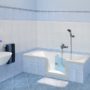 Sostituito il vecchio bagno ed installata vasca con sportello